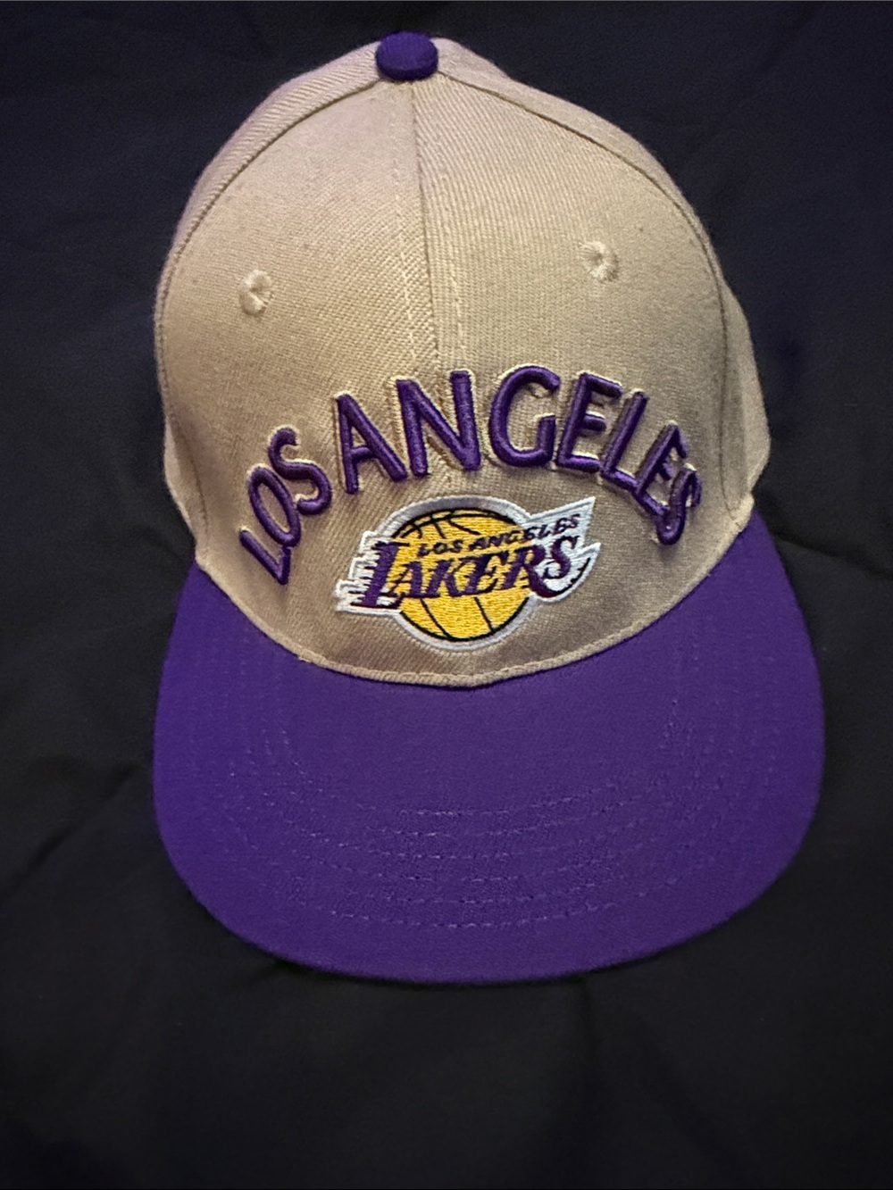 Los Angeles Lakers Two-Tone Beige and Purple Snapback Hat